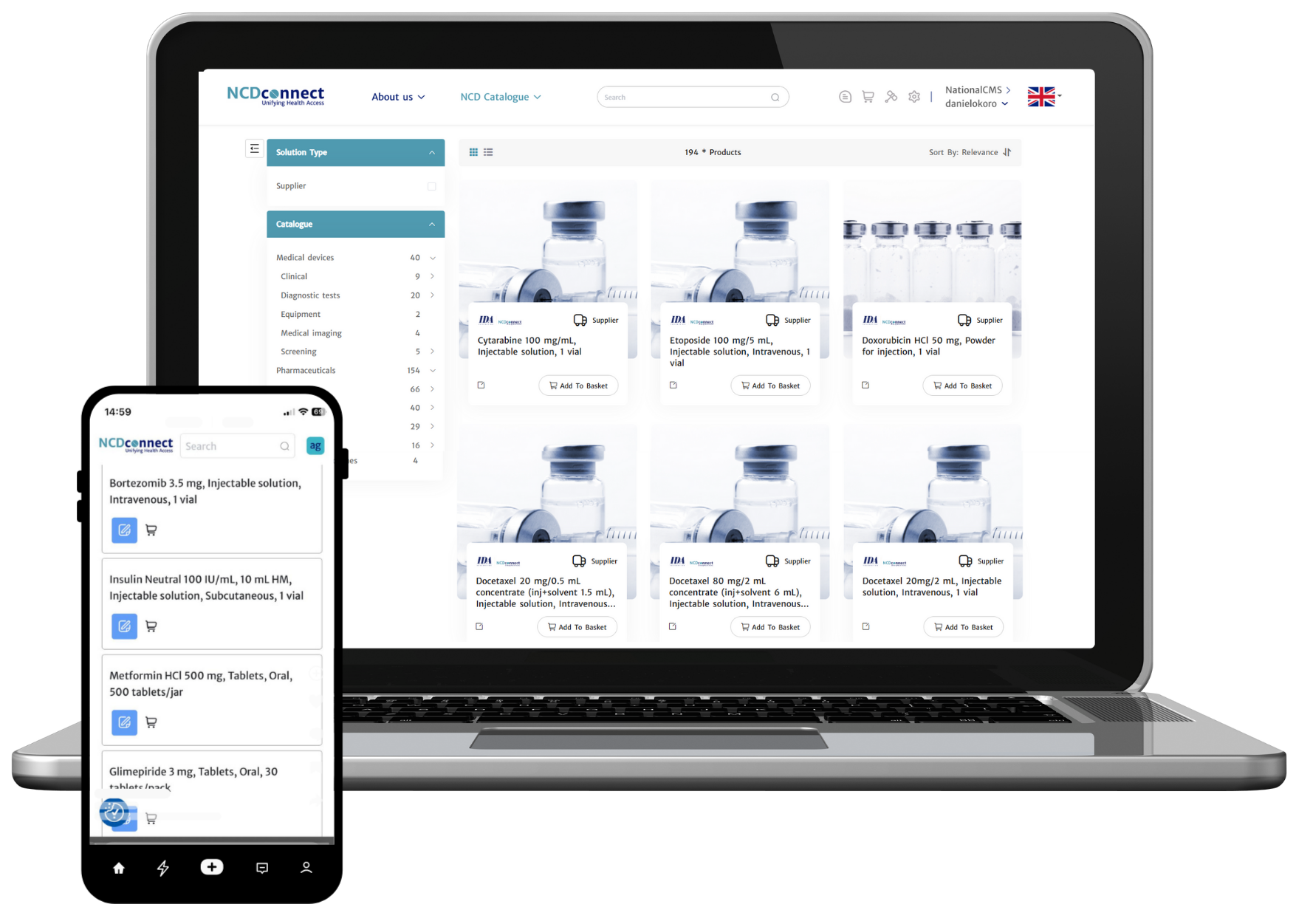 Responsive Platform NCDconnect Digital Procurement Platform